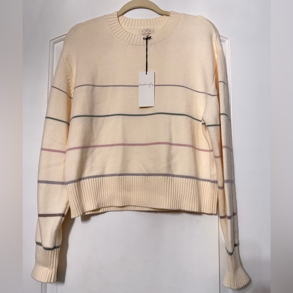 Thread & Supply Cream Striped Sweater